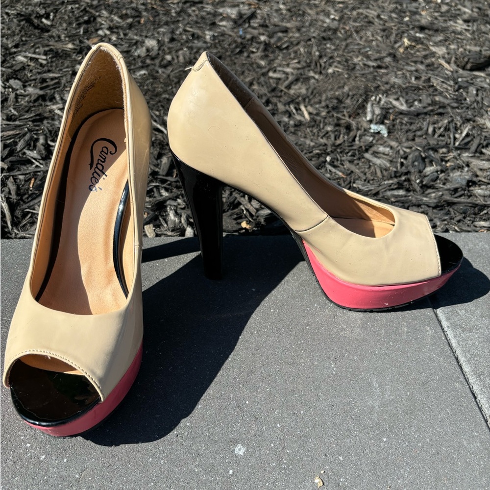 Candies Block Color Platform Heels - image 1